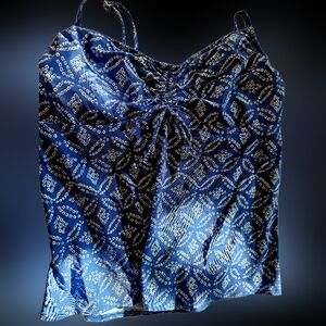 Lands' End Tankini Underwire Swim Top Size 16